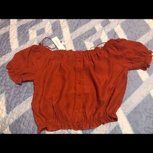 Sarina button front crop top